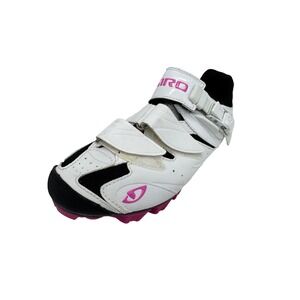 Giro White Pink Cycling Shoes Women's Size 7 Road Bike Cleats
